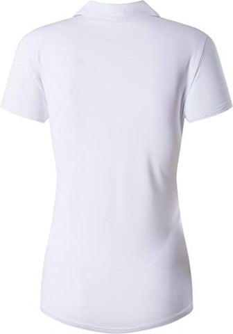 Image of jeansian Women Sport Quick Dry Short Sleeves Polo Tee SWT289 White S