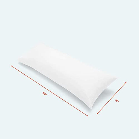 Image of SleepyCat Microfiber Cuddle Pillow with Cover for Body Support and Used During Pregnancy (50x19 inches, White Pillow and Grey Cover)
