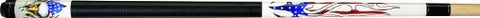 Image of Players D-PEG White with Screaming Bald Eagle and American Flag Flames Cue, 18-Ounce