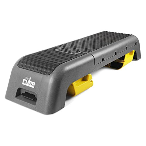 Image of The Cube Club Adjustable Stepper Bench|Bench Press/Gym Bench for Home Workout|Incline Decline Flat|Stepper for Exercise at Home|Chest Workout Equipment|Aerobic Fitness Bench, Yellow, 150 kg Limit