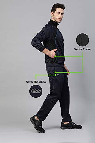 Image of DIDA Men's Polyester Tracksuit (D1283Navy_XL_Navy & Classic Blue_X-Large)