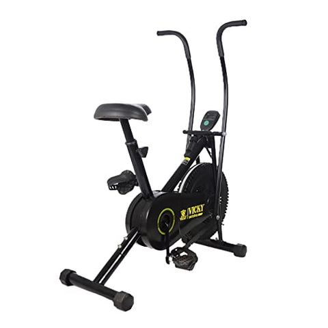 Image of Vicky Fitness Air Bike with Moving Handle Full Body Workout with Cushioned Seat for Cardio Training, Weight Loss & Workout at Home