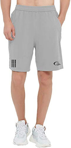 Image of CBlue Men's Outdoor Quick Dry Lightweight Sports Shorts Zipper Pockets (Large, Light Grey)