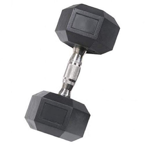 Image of J MARQUE Rubber Coated Professional Hex Dumbbells (5 KG x 2 PCS = 10 KG) ; Hex Dumbbells(Black) (JMHXDMB_5)