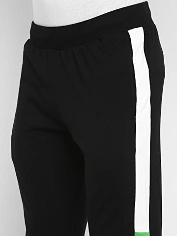 Image of Alan Jones Clothing Men's Cotton Athletic Gym Running Sports Track Suit (TSUIT21-P01_Black_L)
