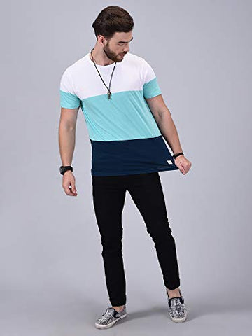 Image of Wrath Men's Regular Fit Solid T-Shirt (Turquoise, Small)