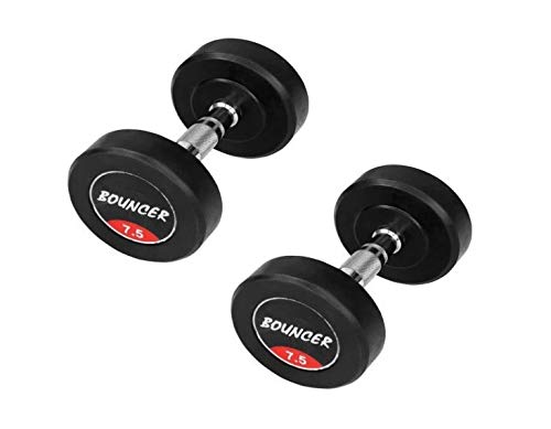 Bouncer Rubber Dumbbells Kg Pair Set of x 2Pcs =15Kg