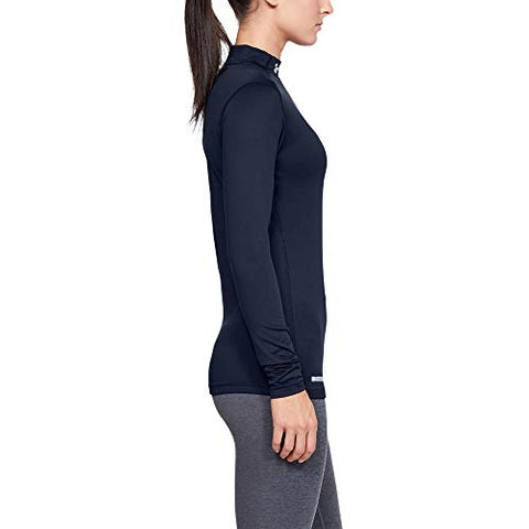 Image of Under Armour Women's ColdGear Authentics Mock, Midnight Navy/Metal, Small