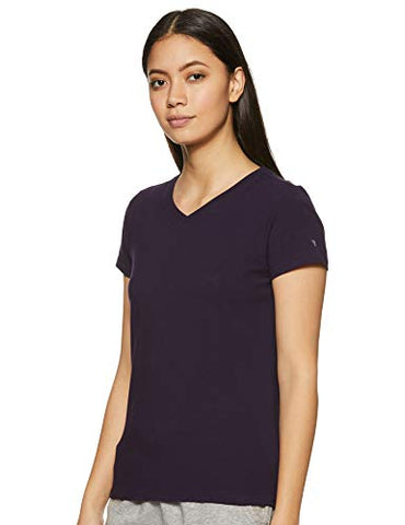 Image of Van Heusen Athleisure V Neck Tee (55412_Grape_S)