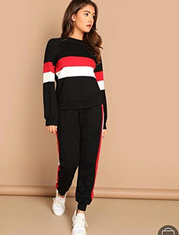 Image of Galani Yoga Suit For Sports Gym Dancing Workout Aerobic Fitness Breathable Fabric Top & Leggings For Women Comfortable Ankle-Length Yoga Wear (Black, L)