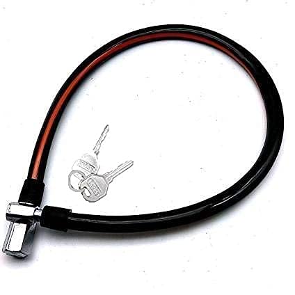 Image of Top Team Heavy Duty, Multipurpose Use Cycle, Bike, Helmet Cable Lock with 2 Keys, Polished Finish