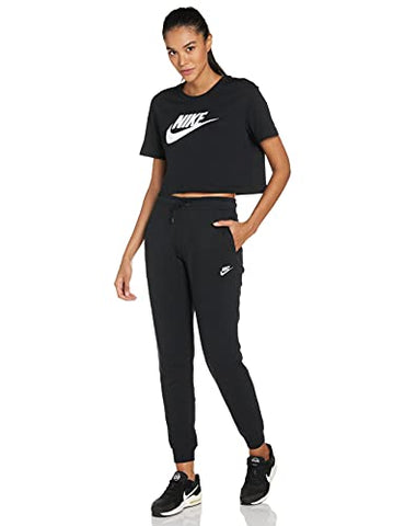 Image of Nike Womens NSW Tee Essential Crop Icon T-Shirts BV6175-010 Size XS Black/White