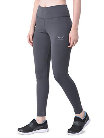 Image of Wing Sports Active Wear Sports Wear Ankle Length Fourway Lycra Tights for Women (Large, Grey)