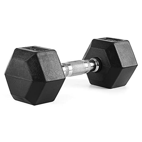 Image of The Cube Club Rubber Coated Hex Dumbbells (Pair) for Men & Women for Home Workout (5.0)