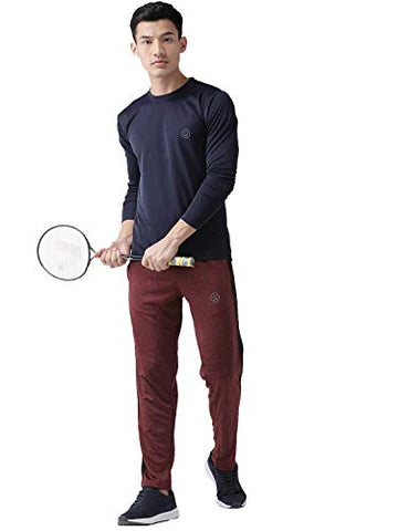 Image of CHKOKKO Men Full Sleeve Active Wear Round Neck Regular Dry Fit Stretchable Yoga Gym Sports Tshirts (Medium, Navy Blue.)