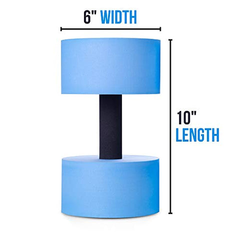 Image of Aqua Dumbbell Two-Pack | Foam Resistance Fitness Equipment | Low Impact Exercise Weight Accessory | Water Aerobics & Swimming Pool Resistance Workout Gear