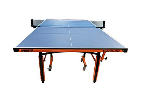 Image of GYMNCO Speedster Table Tennis Table Top Thickness 19 mm Laminated with 75 mm Wheel and Levellers (TT Table Cover, 2 Tt Racket + Balls)