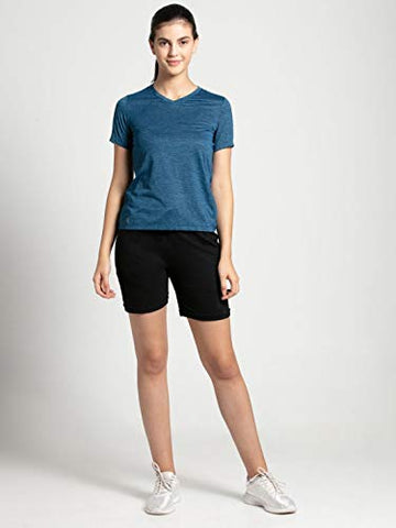 Image of Jockey Women's Plain Regular fit T-Shirt (MW01_Poseidon Medium)