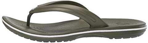 Image of crocs Boy's Army Green/White Flop-7 Men/ 9 Women M US (Crocband Flip)