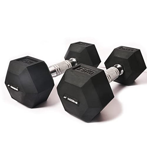 Image of Nodens Rubber Coated Professional Exercise Hex Dumbbells (Pack of 2) (7.5)