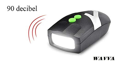 Image of Wavva LED Light Orange Bicycle Bike Accessories Adjustable Safety Warning Loud Horn Black (3 Modes)