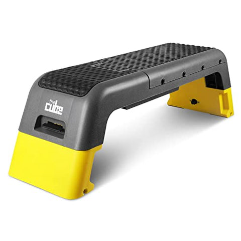 Image of The Cube Club Adjustable Stepper Bench|Bench Press/Gym Bench for Home Workout|Incline Decline Flat|Stepper for Exercise at Home|Chest Workout Equipment|Aerobic Fitness Bench, Yellow, 150 kg Limit