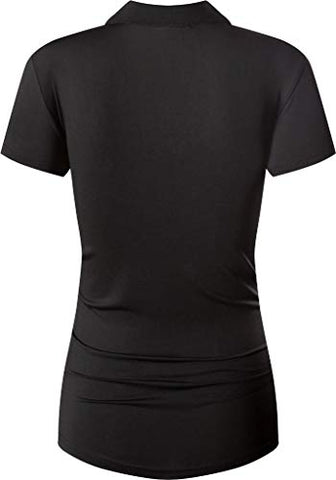 Image of Sportides Women's Sport Tee Shirt Tshirt T-Shirt Short Sleeve Golf Tennis Badminton Bowling SWT291 Black M