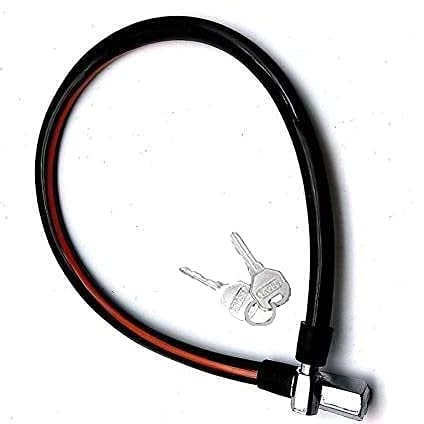 Image of Top Team Heavy Duty, Multipurpose Use Cycle, Bike, Helmet Cable Lock with 2 Keys, Polished Finish