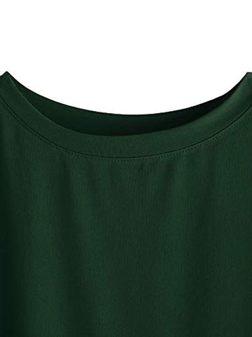 Image of Fabricorn Plain Bottle Green High Low Hem Cotton Tshirt for Women (Bottle Green, Small)