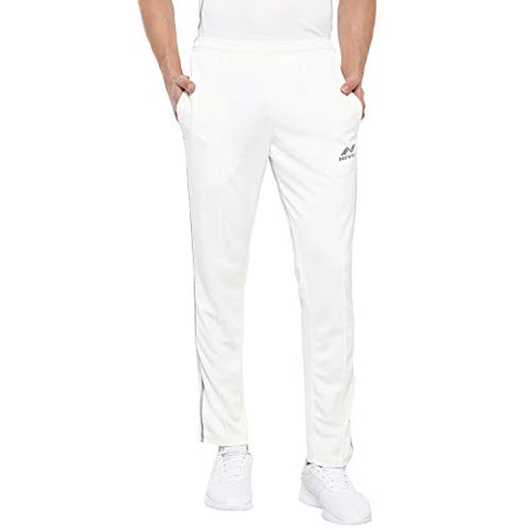 Image of Nivia 2504-1 Polyester Cricket Pants, Men's Small (White/Grey)