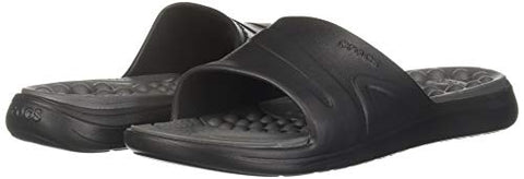 Image of crocs Unisex Adult Reviva Black/Slate Grey Sliders-4 Men/ 5 UK Women (M5W7) (205546-0DD)
