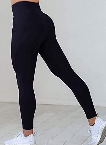 Image of MONKDEER Side Pocket Gym wear Leggings Ankle Length Workout Pants with Phone Pockets | Stretchable Tights | Mid Waist Sports Fitness Yoga Track Pants for Girls & Women(WT-08BLUE34)