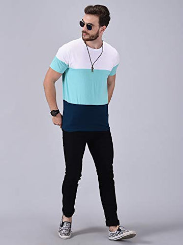 Image of Wrath Men's Regular Fit Solid T-Shirt (Turquoise, Small)