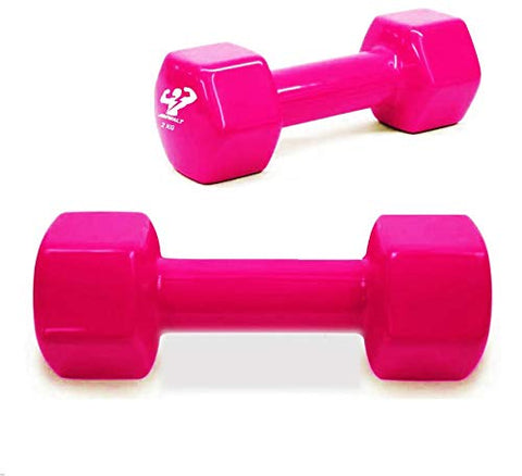 Image of The Indian Made Jimwalt Premium Half Coating Vinyl Dumbbells 0.5KG to 10KG Proudly Made in India (2+2=4)…