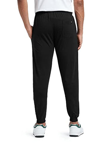 Image of XYXX Athleisure Men's Cotton Modal Joggers | Moisture Absorbent, Comfortable Stretch Loungewear | Tailored Relaxed Fit Solid Ace Joggers with Zipper Pocket | Pack of 1 (Black, Large)