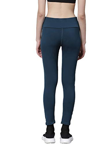 Image of CHKOKKO Women Yoga Track Pants Stretchable Sports Tights Indigo M