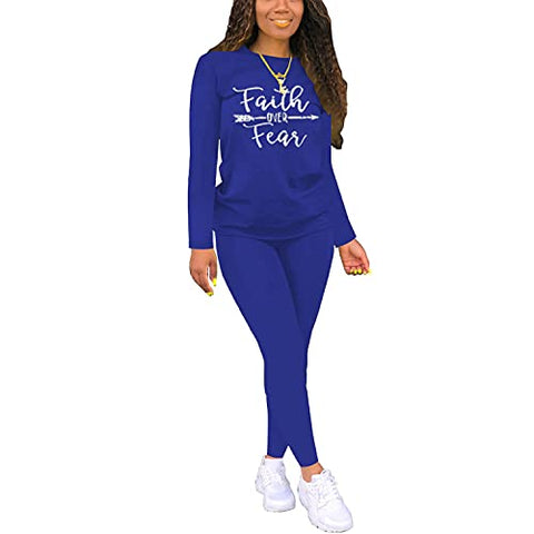 Image of Nimsruc Two Piece Outfits For Women Summer Sweatsuits Jogger Sets For Women 2 Piece Track Suits, 6536 Blue, Large