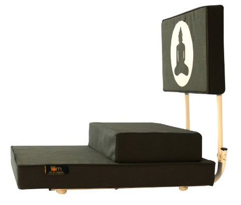 Image of Friends of Meditation Large Vipassana Meditation Chair with Back Support Cushion (100% Cotton, Green, Seat Size: 21x18 inches)