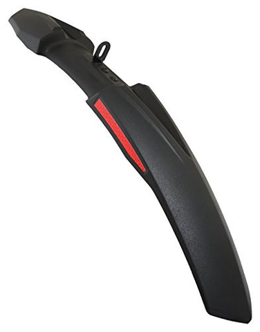 Image of Dark Horse Plastic Bicycle Atom Mudguard with Reflective Tape, Black-Red