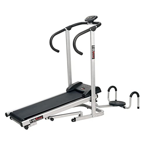 Image of Life Line 3 In 1 Fitness Manual Treadmill with Twister and Pushup Bar for Weight Loss at Home (Silver, Black)