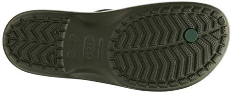 Image of crocs Unisex Adult Crocband Flip Army Green/White Flop-10 UK Men (M11) (11033)