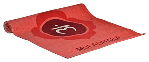 Image of Arka Kaivalyadhama Muladhara Chakra Natural Handmade Cotton Yoga Exercise Mat for Men & Women. (Red) Dimensions- 72 X 24 Inch,4 mm Thick