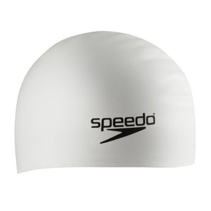 Speedo Silicone Long Hair Swim Cap (White)