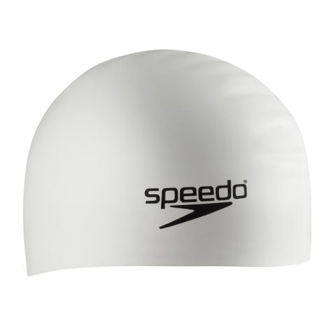 Image of Speedo Silicone Long Hair Swim Cap (White)