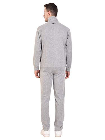 Image of ATHLET Cotton Mix Elastic String Tracksuit for Men for Gym,Running, Track Suit for Men's (L.Grey Design 2, 42)