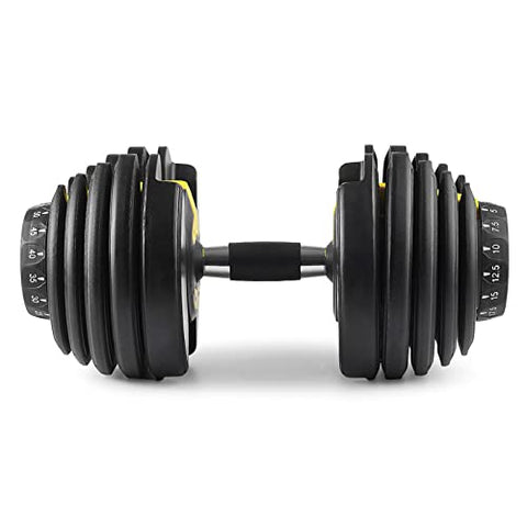 Image of The Cube Club PowerBells | 2 x Adjustable Dumbbells for Men & Women for Fitness and Home Workout (2.5kg to 24kg) | Alloy Steel & Plastic | Black