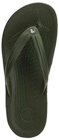 Image of crocs Boy's Army Green/White Flop-7 Men/ 9 Women M US (Crocband Flip)