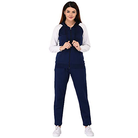 Image of Vivid Bharti Women's Fleece Tracksuit (WW-52-S_Navy Blue_Small)