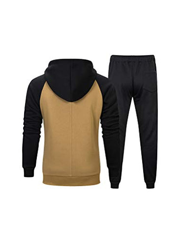 Image of PASOK Men's Casual Tracksuit Sweat Suit Running Jogging Athletic Sports Shirts and Pants Set M Blue