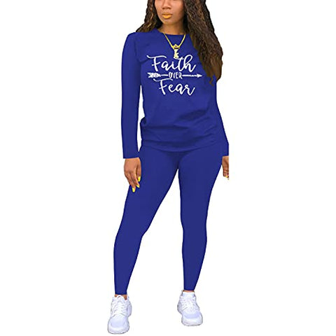 Image of Nimsruc Two Piece Outfits For Women Summer Sweatsuits Jogger Sets For Women 2 Piece Track Suits, 6536 Blue, Large